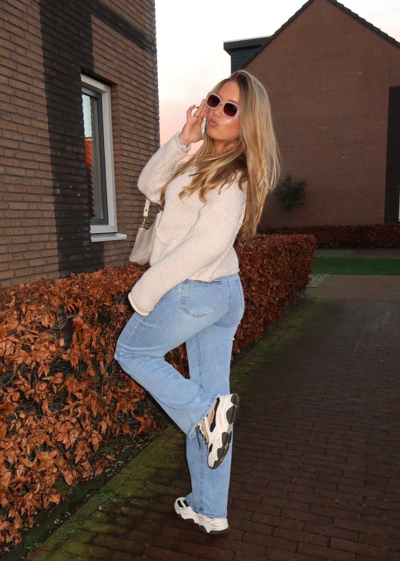 Wide leg jeans soft blue