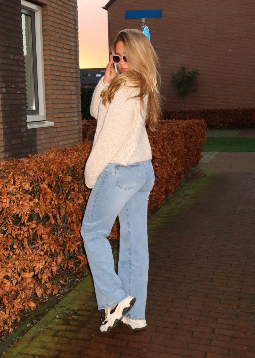 Wide leg jeans soft blue